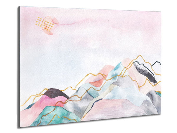The Pastel Mountain View Metal Print
