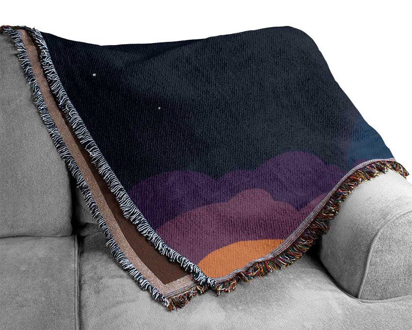 Rocket Ship Into Space Woven Blanket