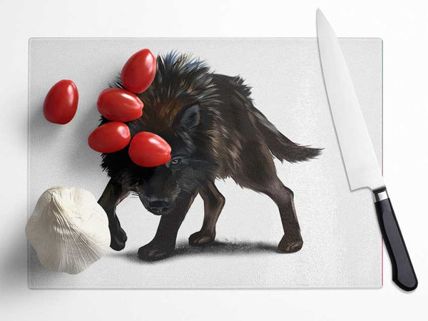 The Angry Wolf Glass Chopping Board
