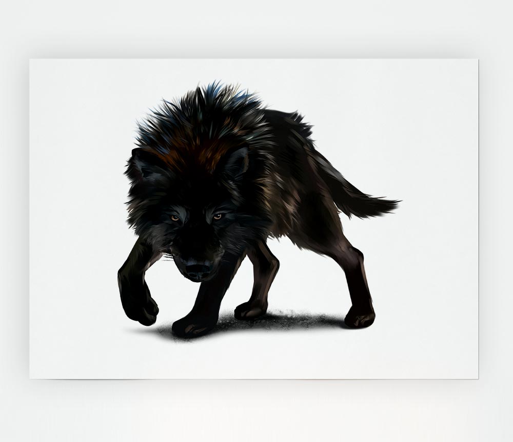 The Angry Wolf Print Poster Wall Art