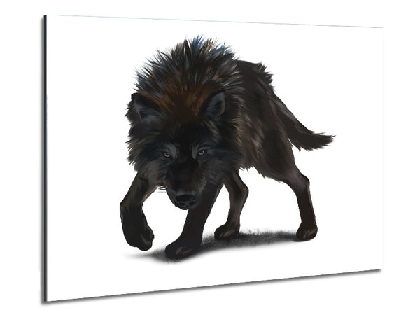 The Angry Wolf Metal Print