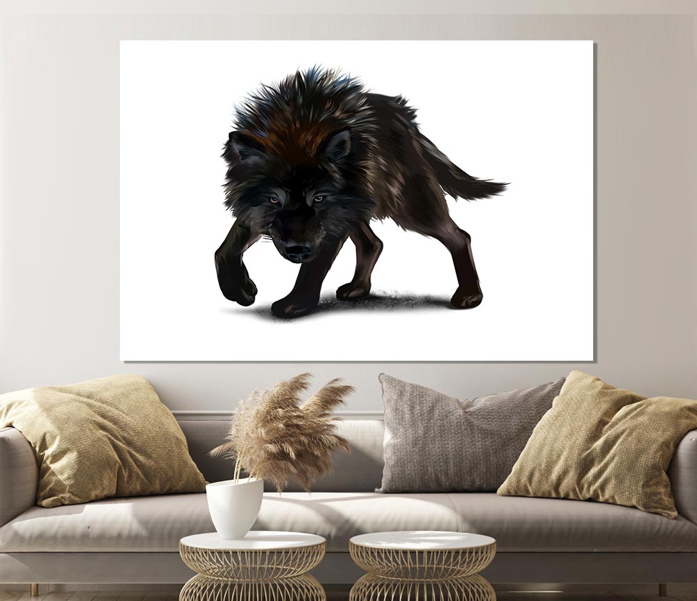 The Angry Wolf Print Poster Wall Art