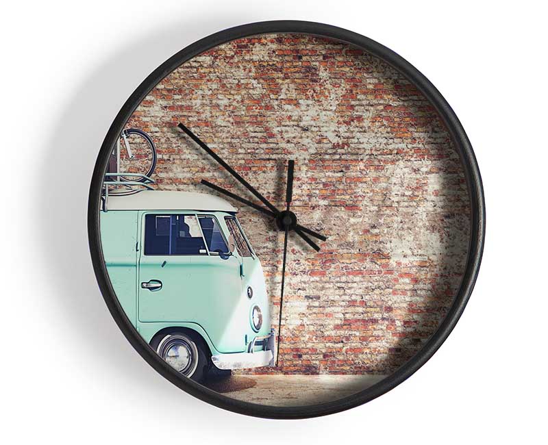 The Camper In Front Of Bricks Clock - Wallart-Direct UK
