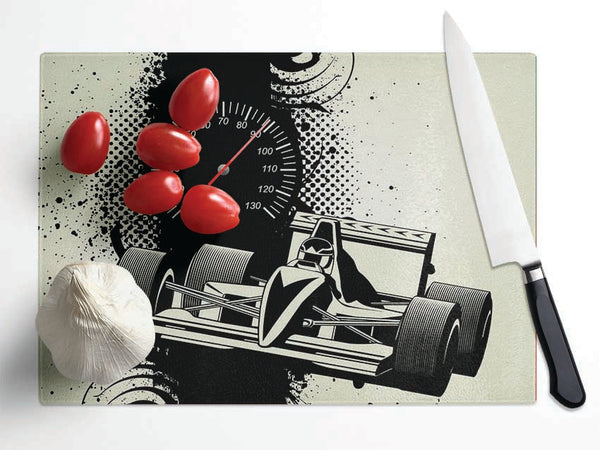 The F1 Time Trial Glass Chopping Board