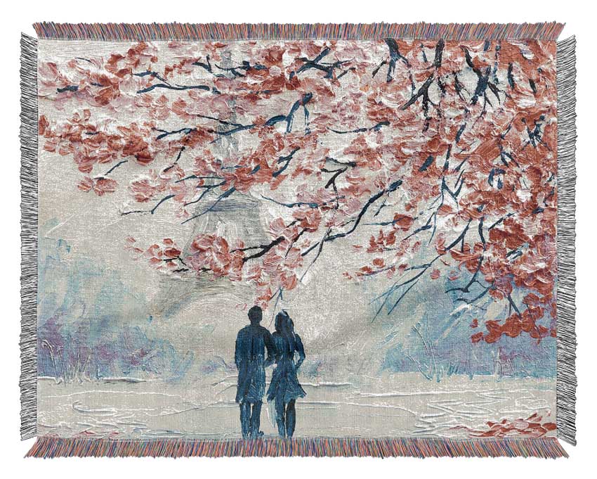 Walk Through Paris Blossom Woven Blanket
