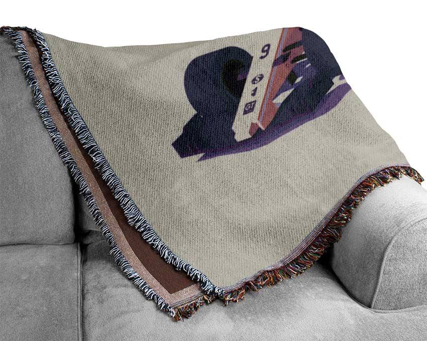 Pink F1 Car Woven Blanket