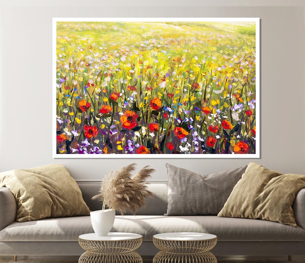 The Poppies Field Of Light Print Poster Wall Art