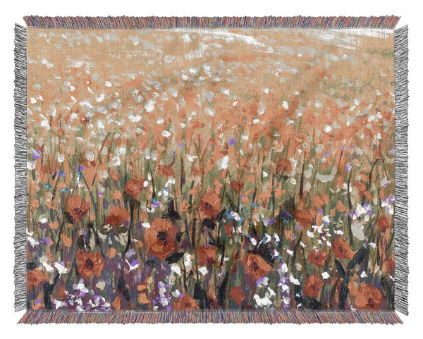The Poppies Field Of Light Woven Blanket
