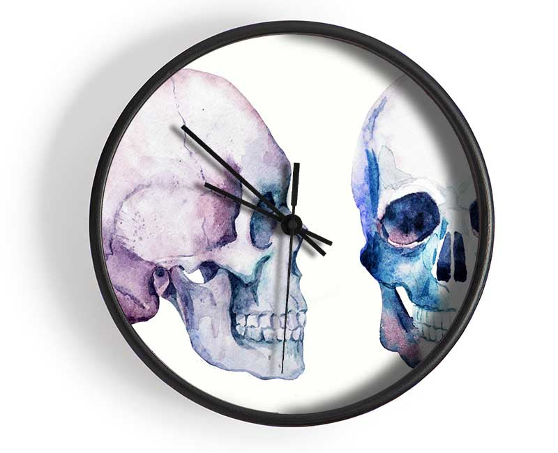 Two Skulls Meet Clock - Wallart-Direct UK