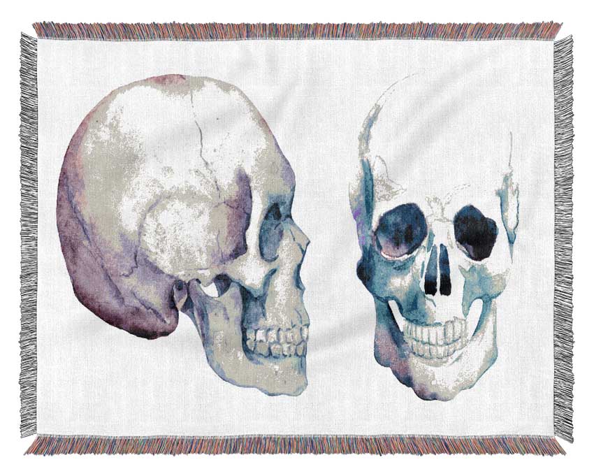 Two Skulls Meet Woven Blanket