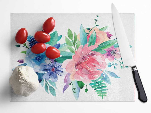 The Floral Patch Glass Chopping Board