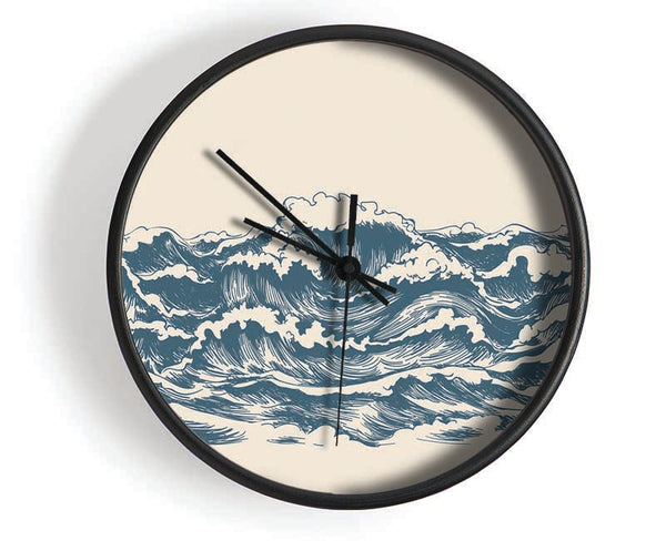 Rippled Ocean Crash Clock - Wallart-Direct UK