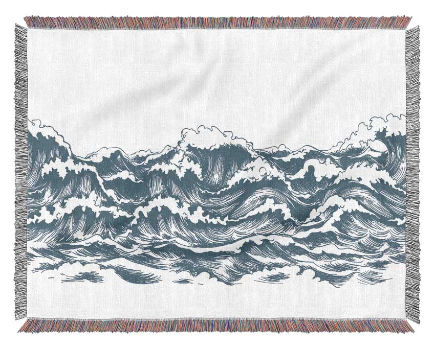 Rippled Ocean Crash Woven Blanket