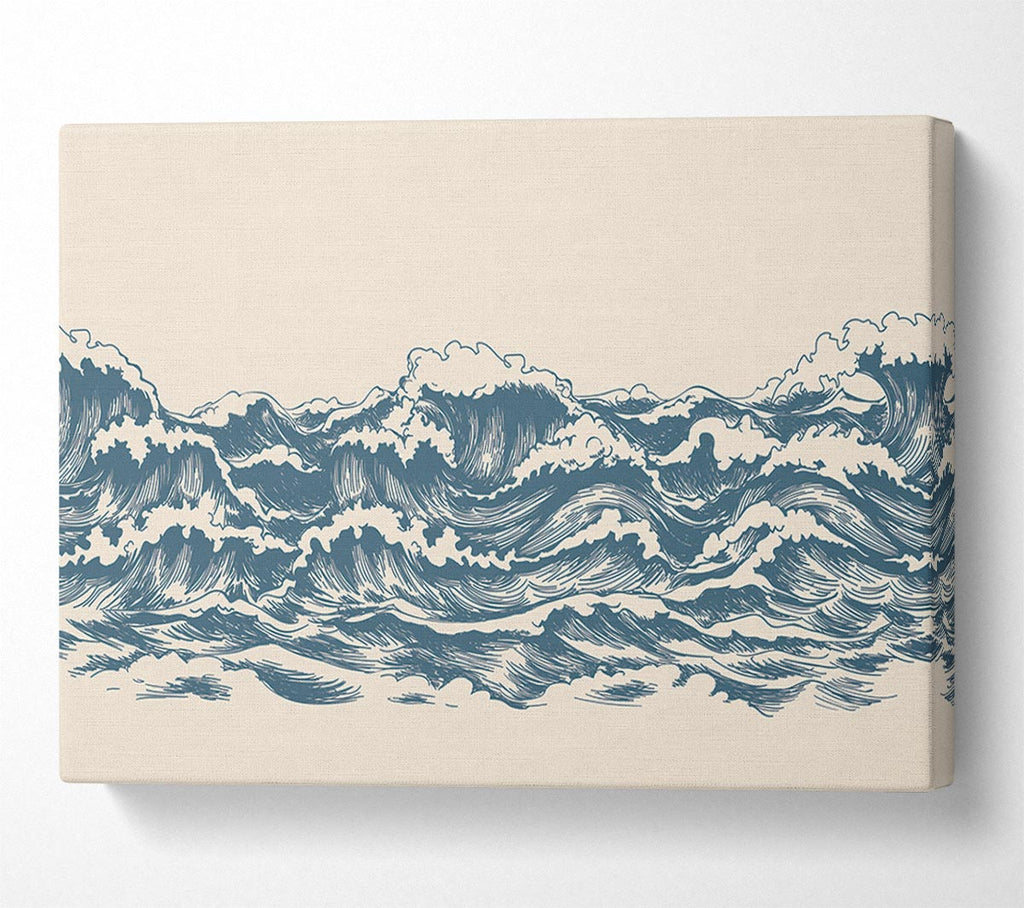 Picture of Rippled Ocean Crash Canvas Print Wall Art