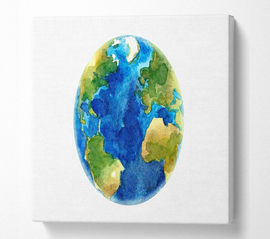 A Square Canvas Print Showing Our Planet Square Wall Art