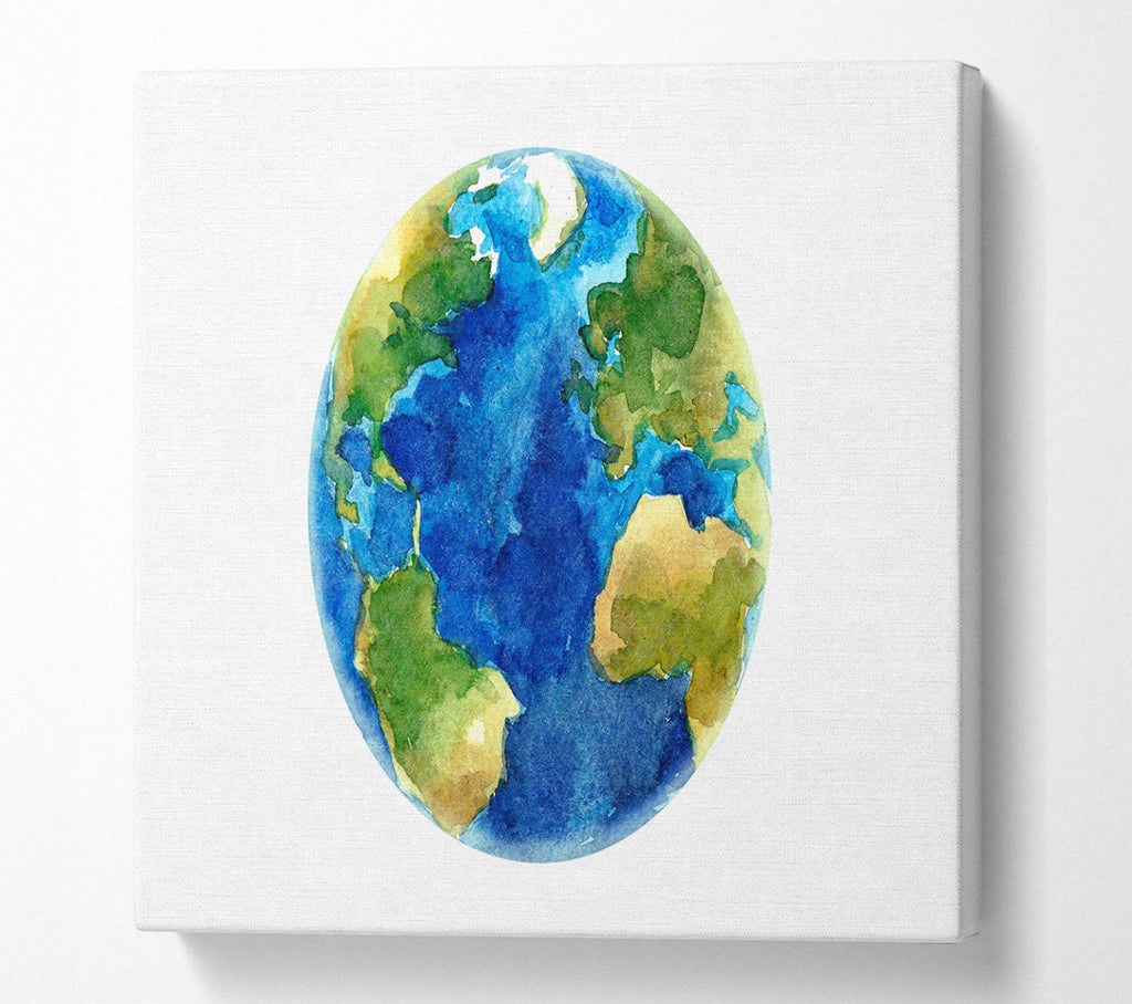 A Square Canvas Print Showing Our Planet Square Wall Art