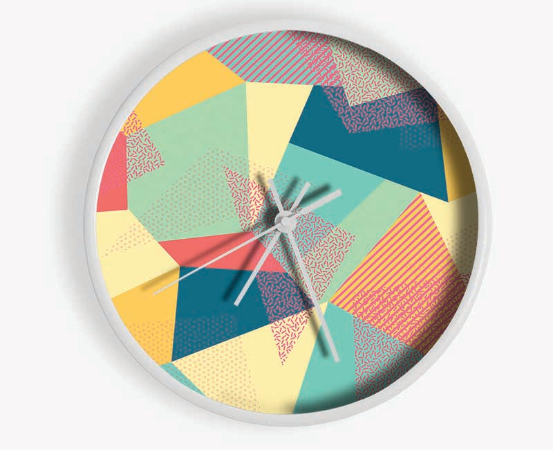 Abstract Triangles Clock - Wallart-Direct UK