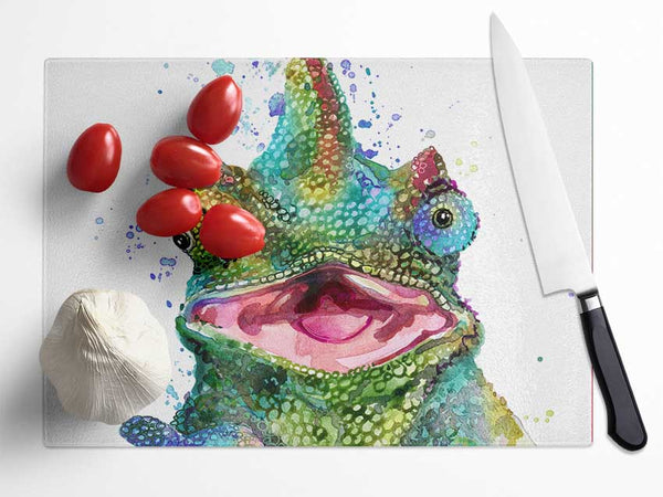 Chameleon Paint Splat Glass Chopping Board