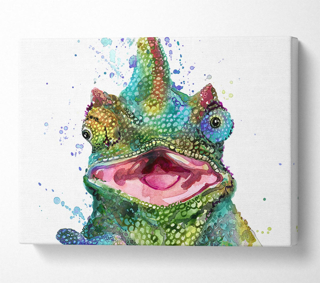 Picture of Chameleon Paint Splat Canvas Print Wall Art