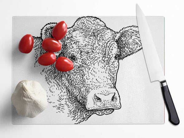 The Sketchy Cow Glass Chopping Board
