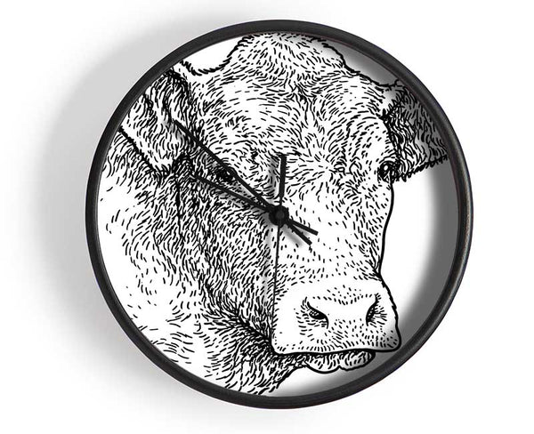 The Sketchy Cow Clock - Wallart-Direct UK