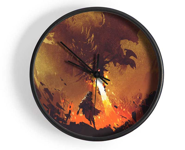 Fighting The Fire Dragon Clock - Wallart-Direct UK