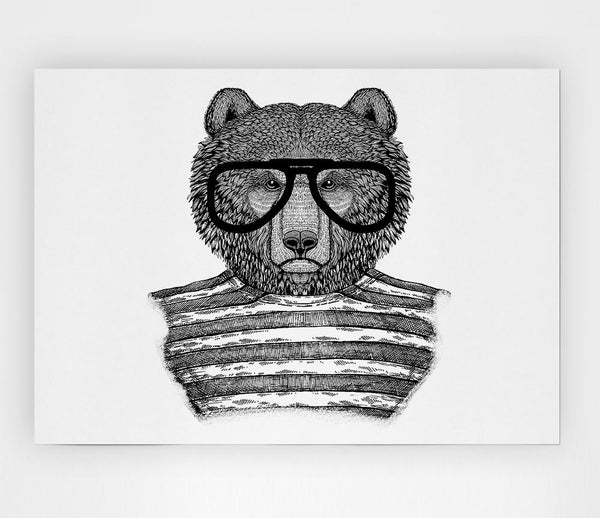 The Bear With Glasses Print Poster Wall Art