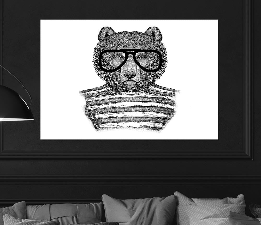 The Bear With Glasses Print Poster Wall Art