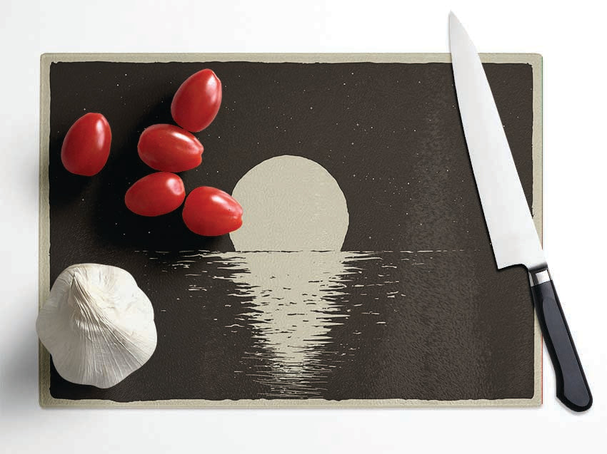 The Moon At Night Sea Glass Chopping Board