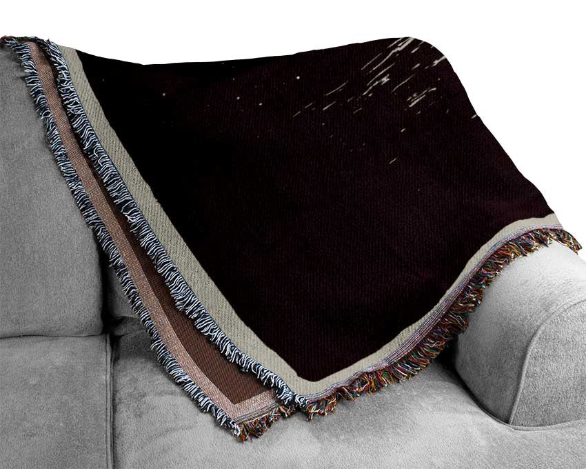 The Moon At Night Sea Woven Blanket