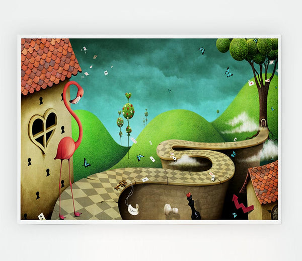 Alice In Wonderland Road Print Poster Wall Art