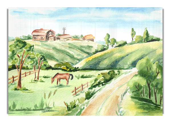 Pferde auf einer Farm