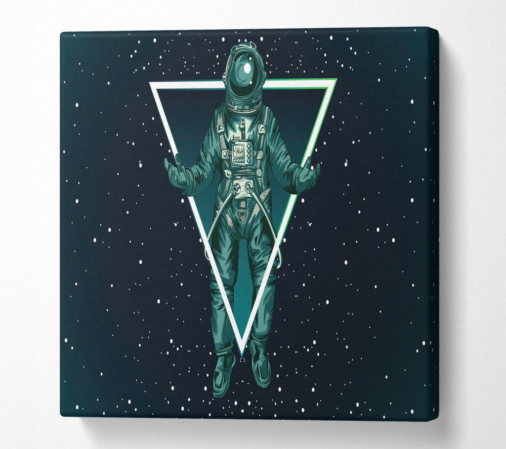 A Square Canvas Print Showing Triangle Space Man Square Wall Art