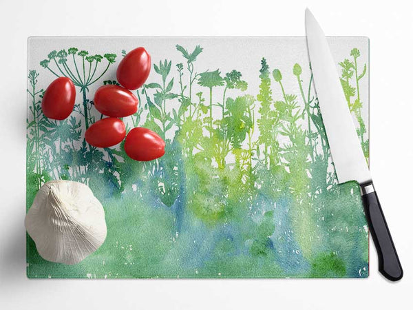 The Outline Of Flora Glass Chopping Board