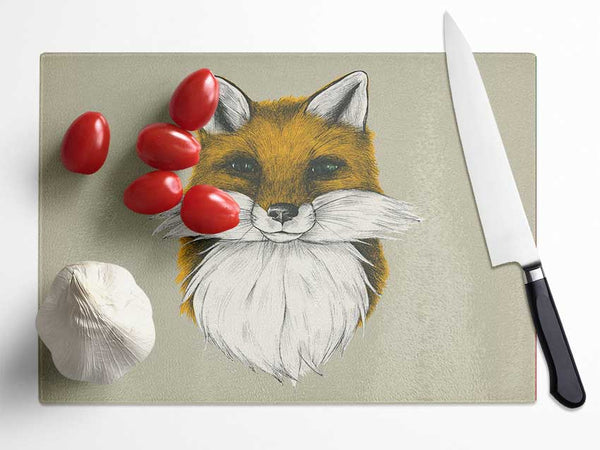 The Fox Face Glass Chopping Board