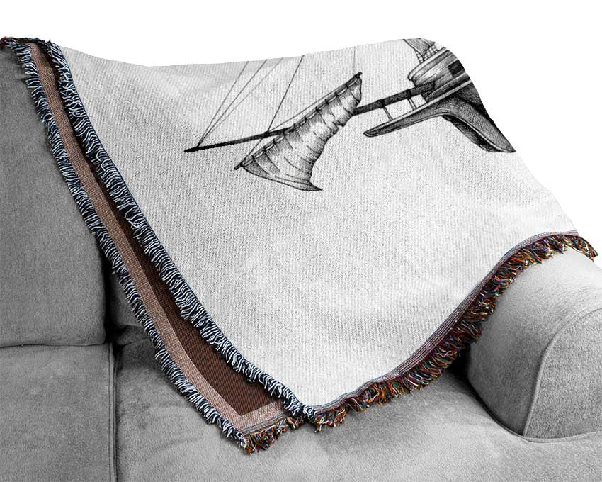 Pirate Ship Ahoy Woven Blanket