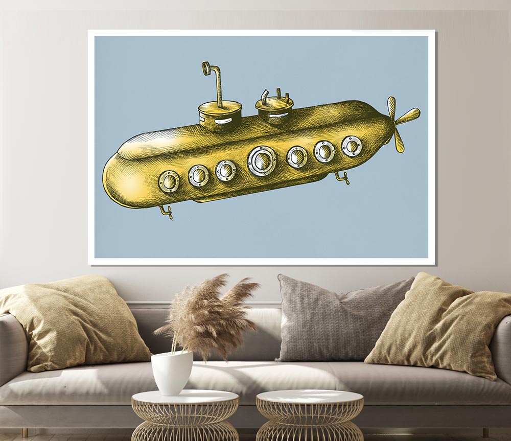 The Yellow Submarine Print Poster Wall Art
