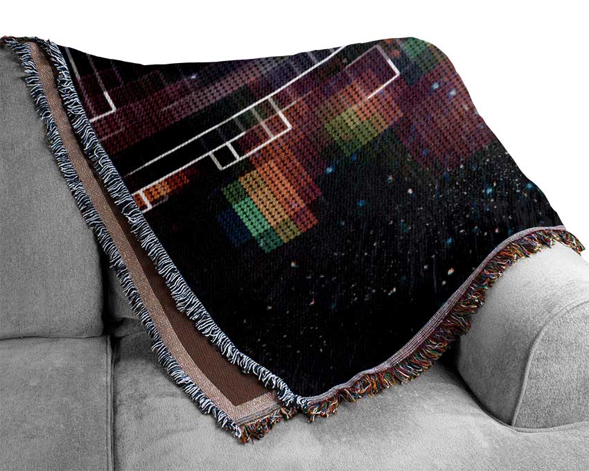 Squares Of The Universe Woven Blanket