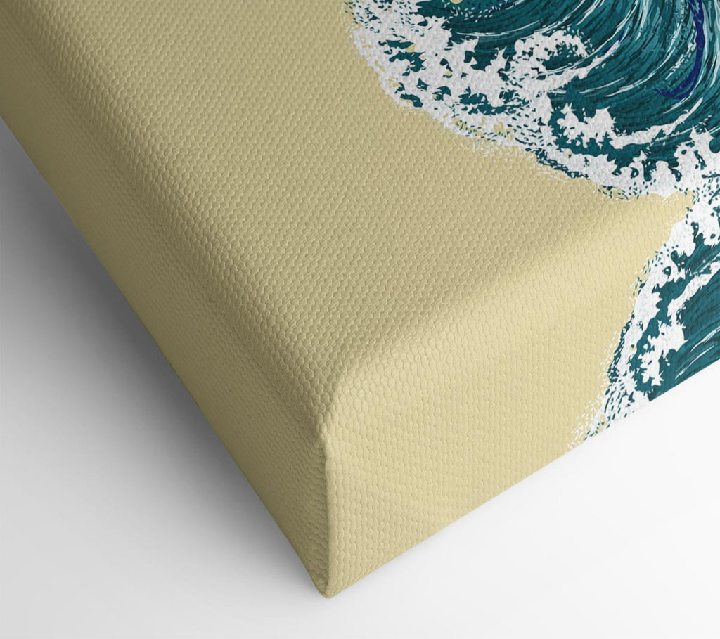 Picture of Waves On Yellow Canvas Print Wall Art