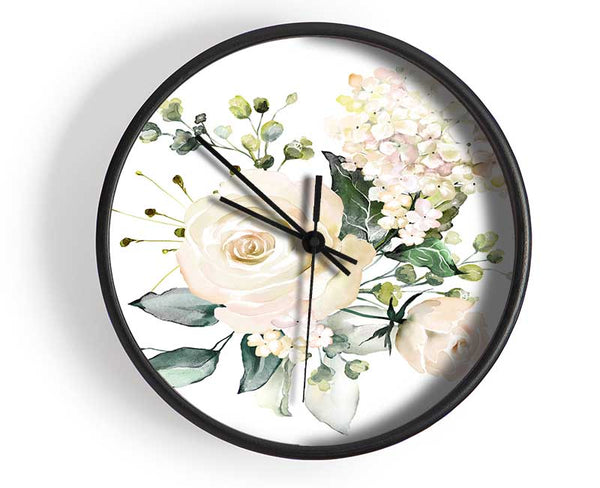Light Pink Roses Display Clock - Wallart-Direct UK