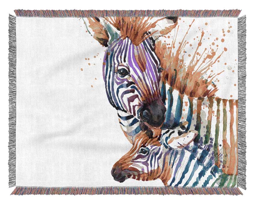 Zebra Paint Splatter Woven Blanket