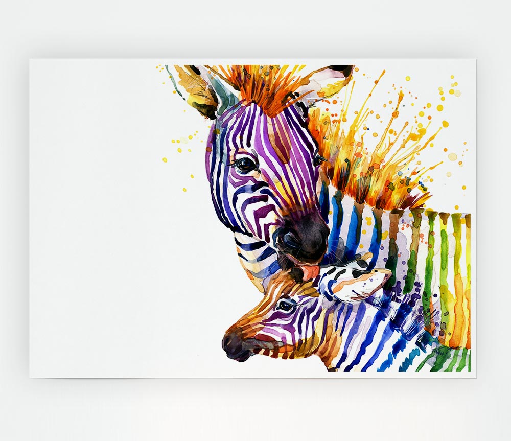 Zebra Paint Splatter Print Poster Wall Art