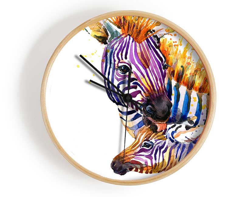 Zebra Paint Splatter Clock - Wallart-Direct UK