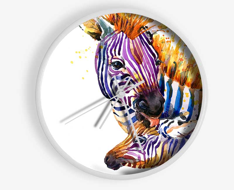 Zebra Paint Splatter Clock - Wallart-Direct UK