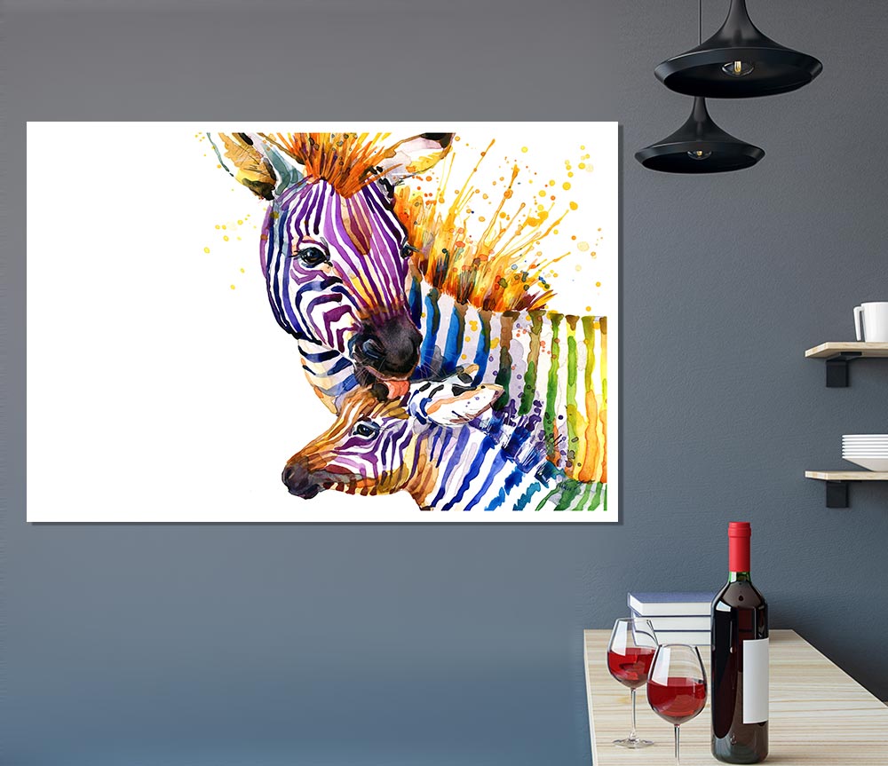 Zebra Paint Splatter Print Poster Wall Art