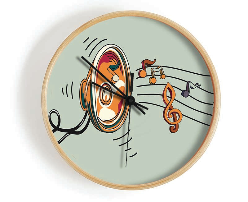 Music Notes Speaker Clock - Wallart-Direct UK