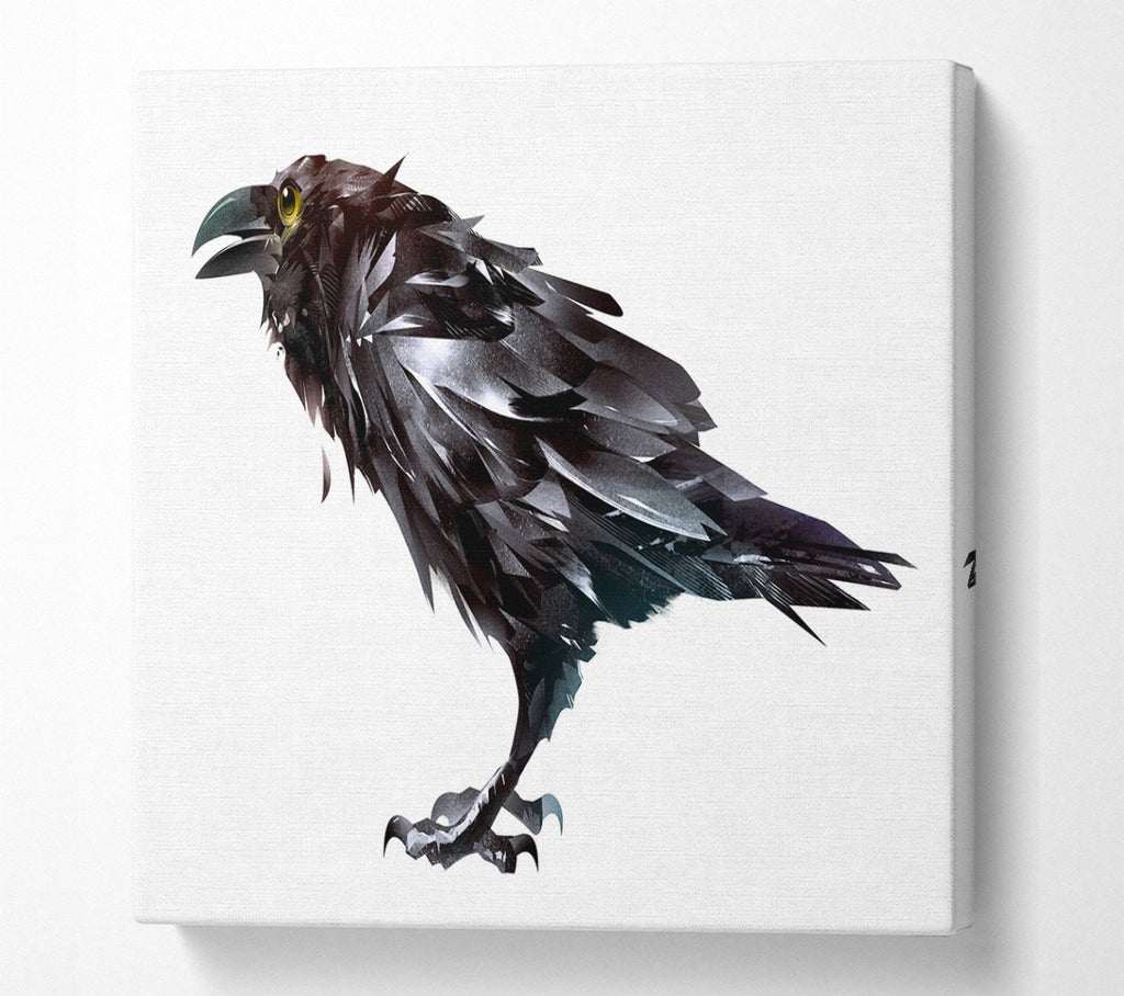 A Square Canvas Print Showing The Black Crow Square Wall Art