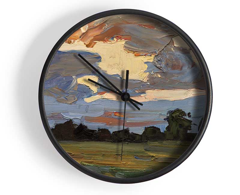 Abstract Countryside Clock - Wallart-Direct UK