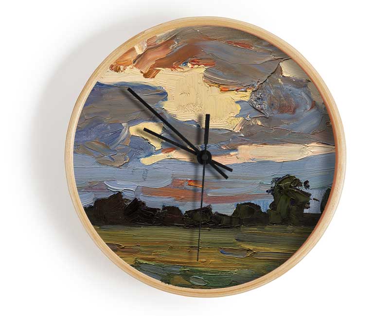 Abstract Countryside Clock - Wallart-Direct UK