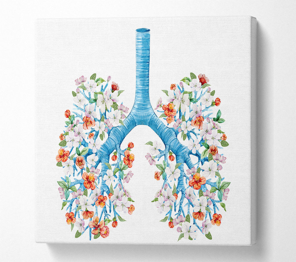 A Square Canvas Print Showing Tree Blossom Lungs Square Wall Art